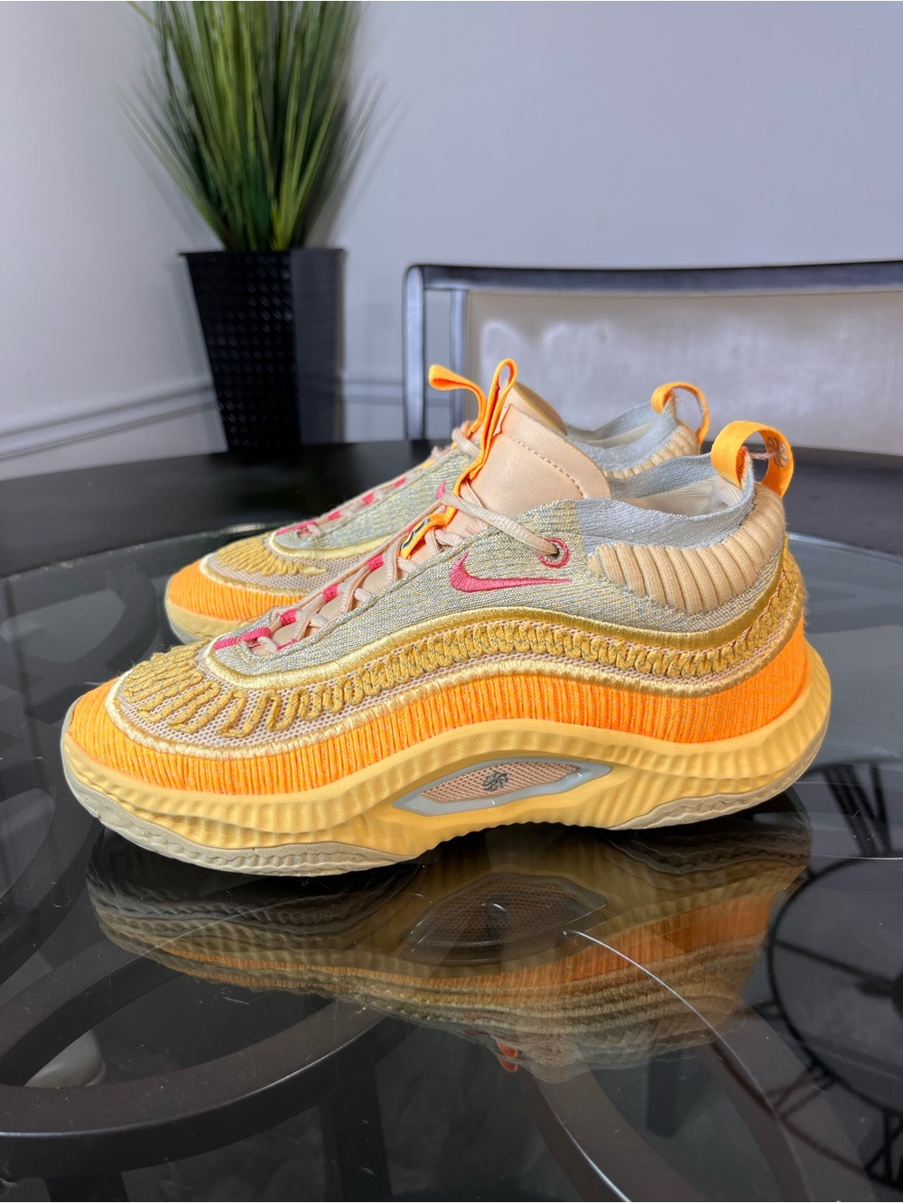 Nike Men’s Yellow Orange Knit Sneaker